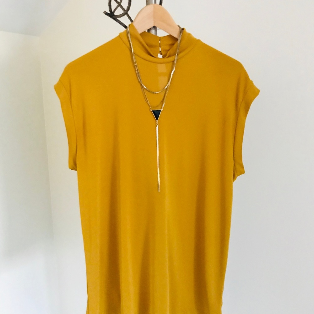 ASOS Mustard Yellow Short Sleeve Tunic
